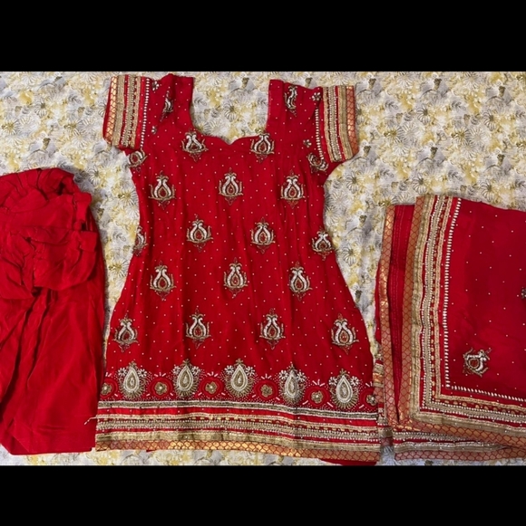 Custom Made Other - Custom Made Heavy Stonework Rhinestone Embroidered Salwar Kameez